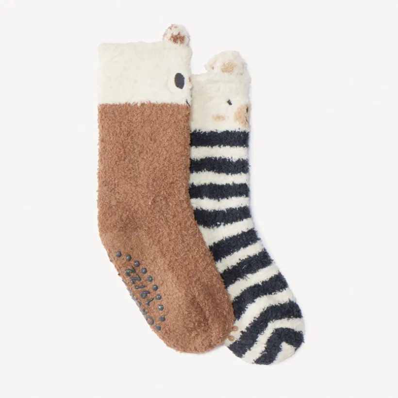 Set van 2 paar antislipsokken met dierenmotief voor babyjongens
