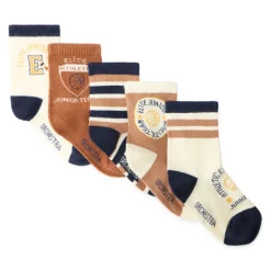Set van 5 paar babyjongen sokken met sportbadge motieven