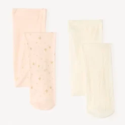 Set van 2 paar dunne maillots met vlinders voor meisjesbaby's