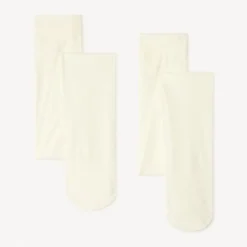 Set van 2 paar effen panty's meisjes