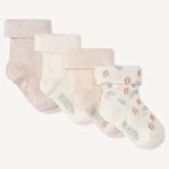 Set van 4 paar gewone gebreide sokken voor baby