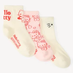Set van 3 paar meisjes sokken met Hello Kitty motief