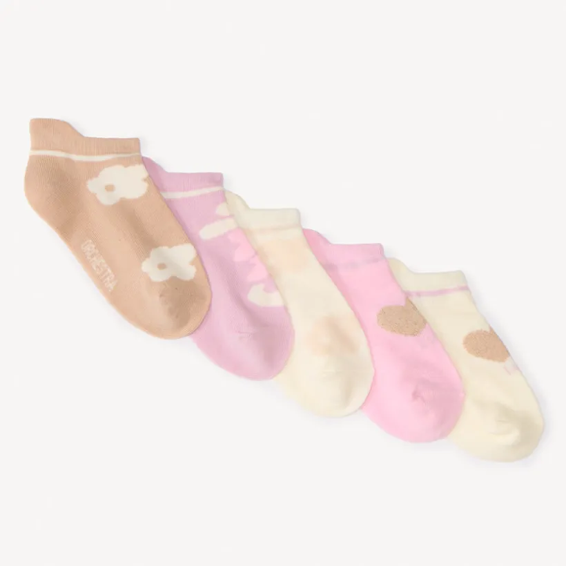 Set van 5 paar meisjes sokken met print