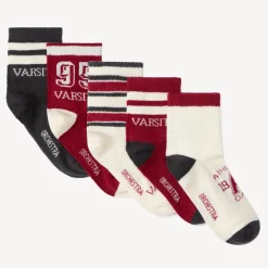 Set van 5 paar normale sportsokken jongens met jacquardmotief