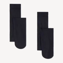 Set van 2 paren dunne effen microvezelpanty's meisjes