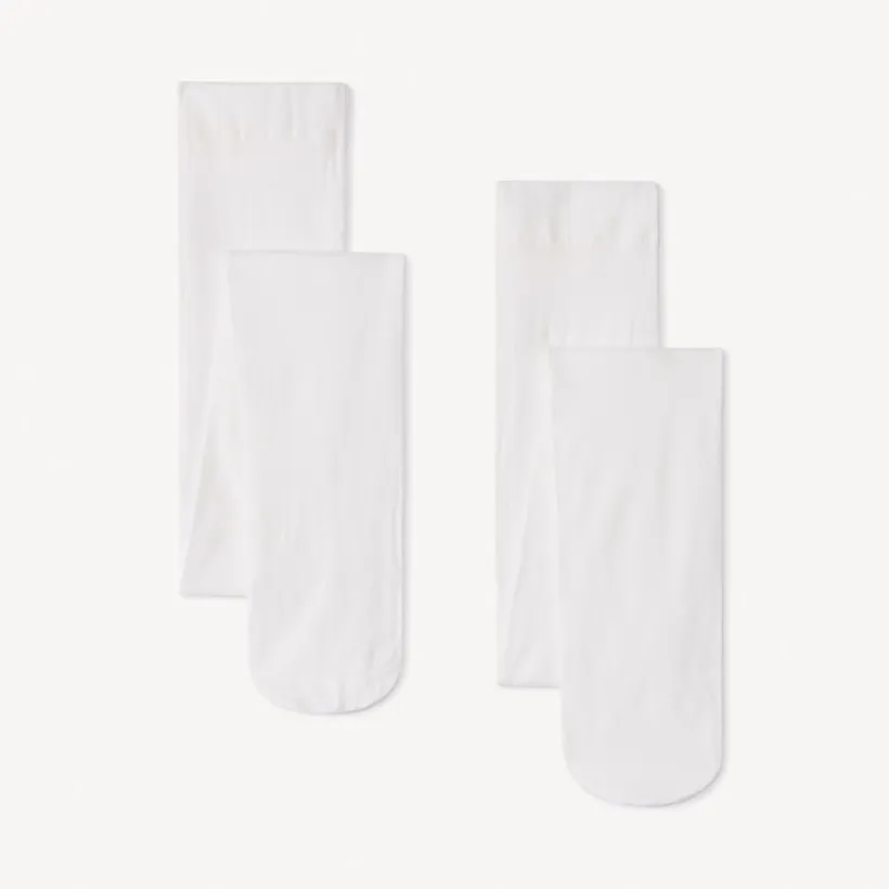 Set van 2 paren dunne effen microvezelpanty's meisjes