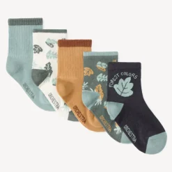 Set van 5 paren fantasievolle normale sokken jongens Forest Colors