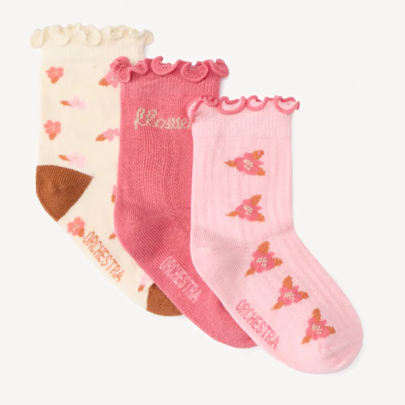 Set van 3 paren golfsokken voor babymeisje