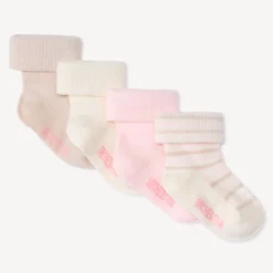 Set van 4 paren ribgebreide sokken meisjes