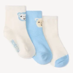 Set van 3 paren sokken met aapmotief voor babyjongens