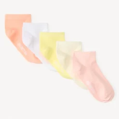 Set van 5 paren van korte effen sokken meisjes