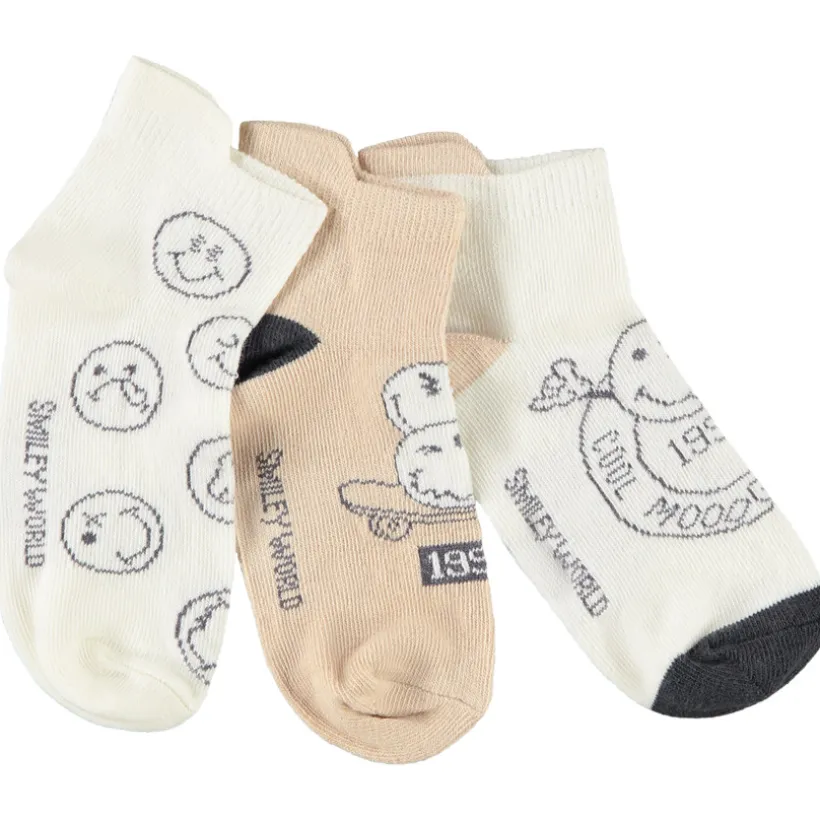 Set van 3 paren van korte sokken SmileyWorld voor jongens