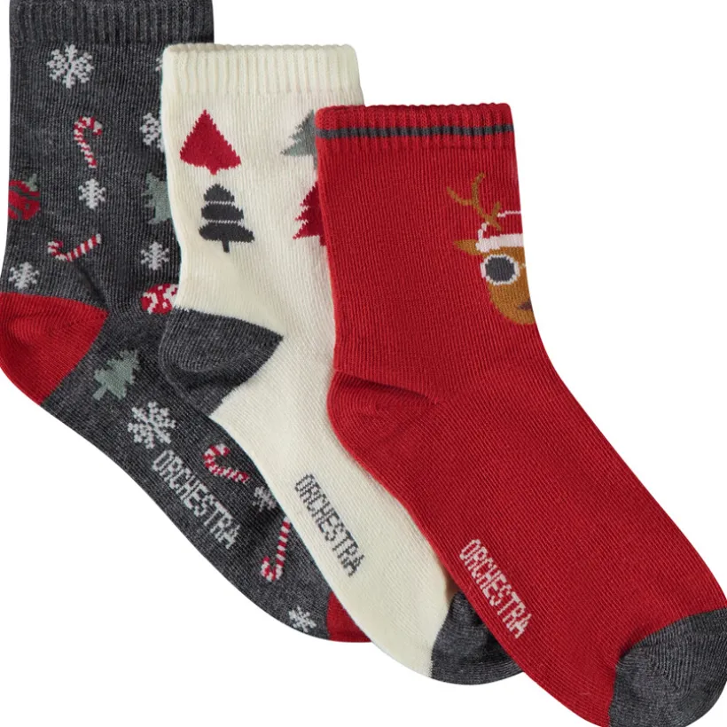 Set van 3 paren van normale kerstsocken jongens