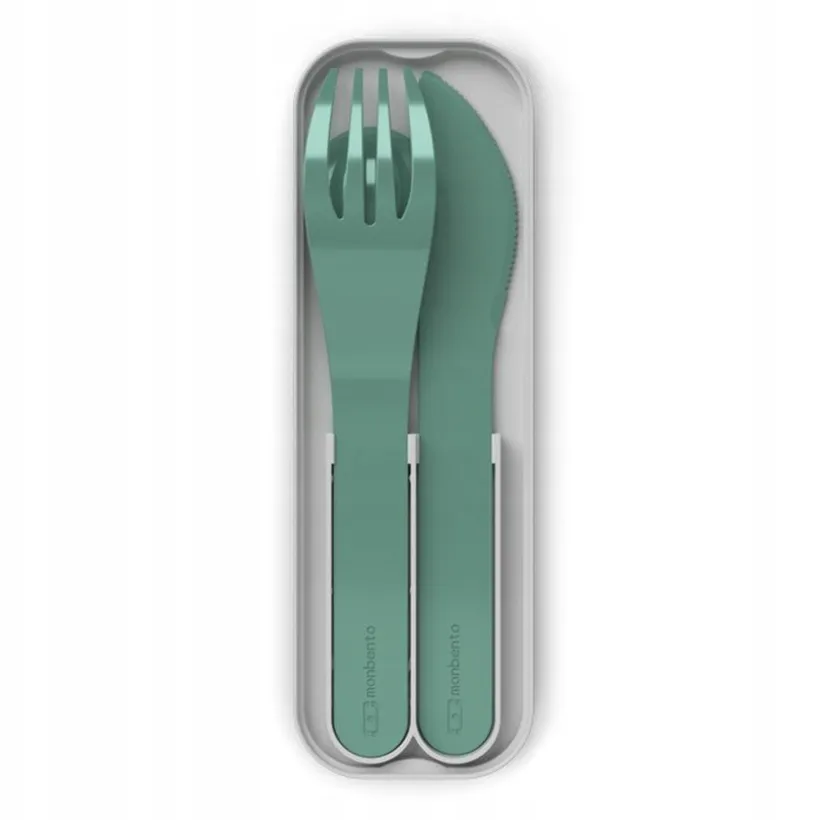 Set van 3 plastic besteksets PLA Green