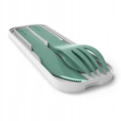Set van 3 plastic besteksets PLA Green