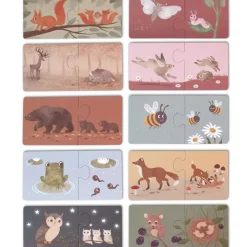 Set van 10 puzzels- mama en baby - Noorse dieren