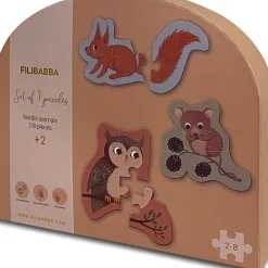 Set van 7 puzzels Noorse Dieren 3jaar+