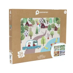 Set van 4 puzzels van 24 stukjes over de 4 seizoenen Prémaman vanaf 3 jaar