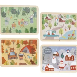 Set van 4 puzzels van 24 stukjes over de 4 seizoenen Prémaman vanaf 3 jaar