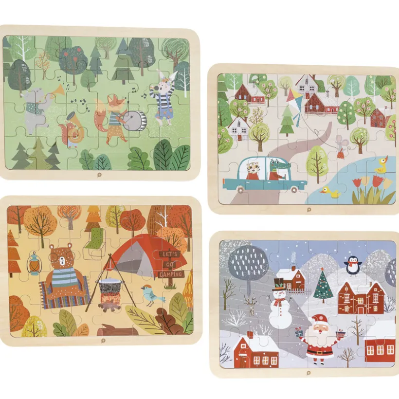 Set van 4 puzzels van 24 stukjes over de 4 seizoenen Prémaman vanaf 3 jaar