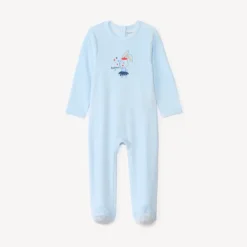 Set van 3 pyjama's in fluweel voor babymeisje met verschillende sluitingen volgens leeftijd