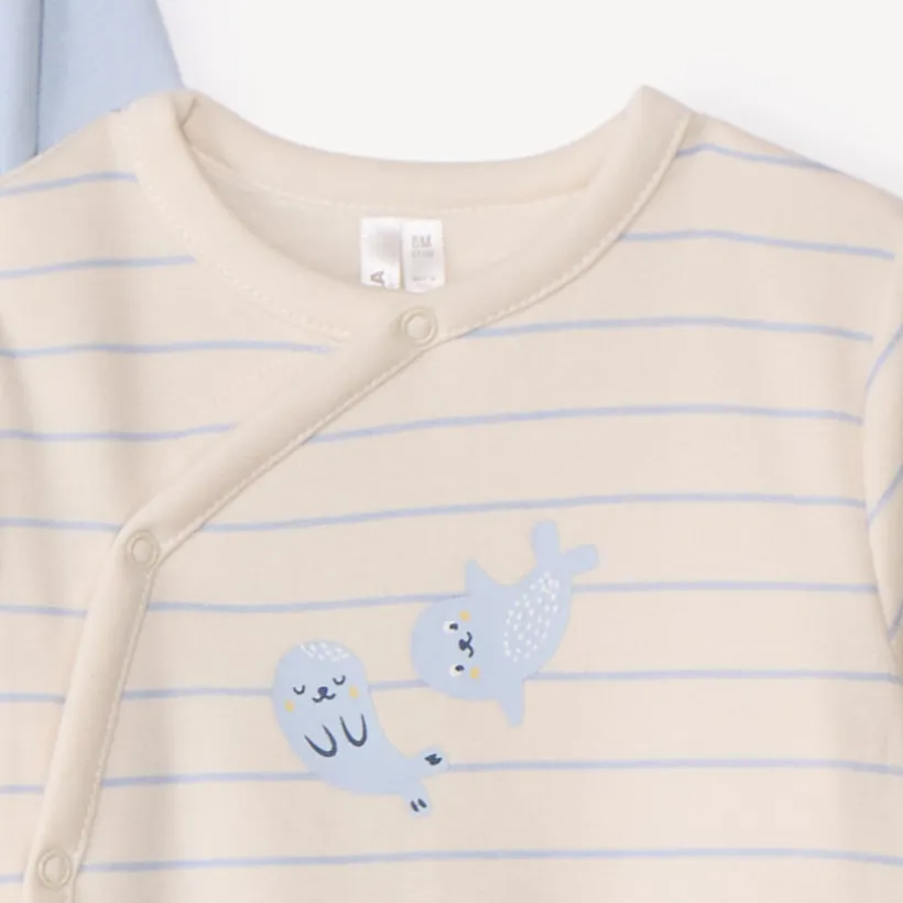 Set van 3 pyjama's met banquise-motieven voor babyjongens, met verschillende sluitingen volgens leeftijd