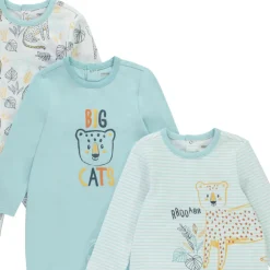 Set van 3 pyjama's met dierenmotieven voor babyjongens met verschillende openingen afhankelijk van de leeftijd