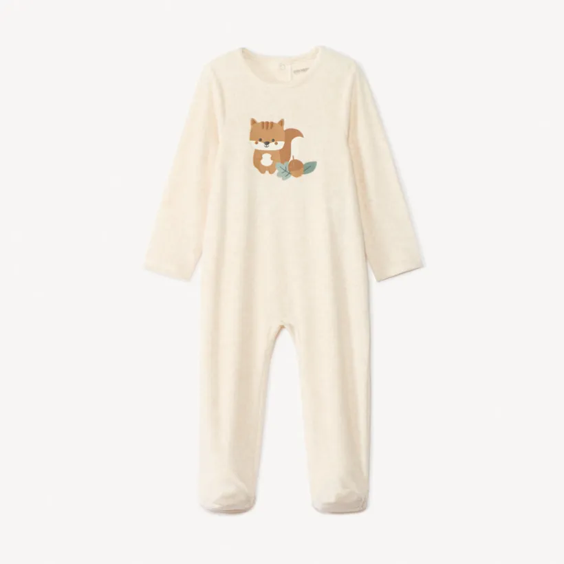 Set van 3 pyjama's met eekhoornprint voor baby met verschillende sluitingen volgens leeftijd