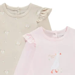Set van 2 pyjama's met eendenmotief voor baby meisjes met verschillende openingen volgens de leeftijd