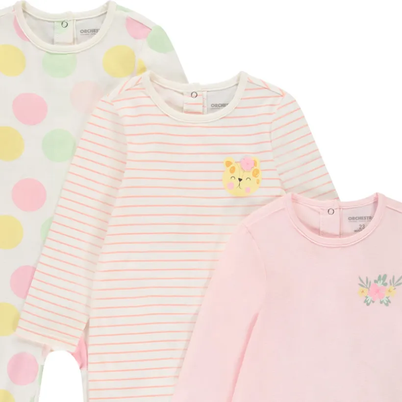 Set van 3 pyjama's met fantasie voor meisjes met verschillende openingen afhankelijk van de leeftijd