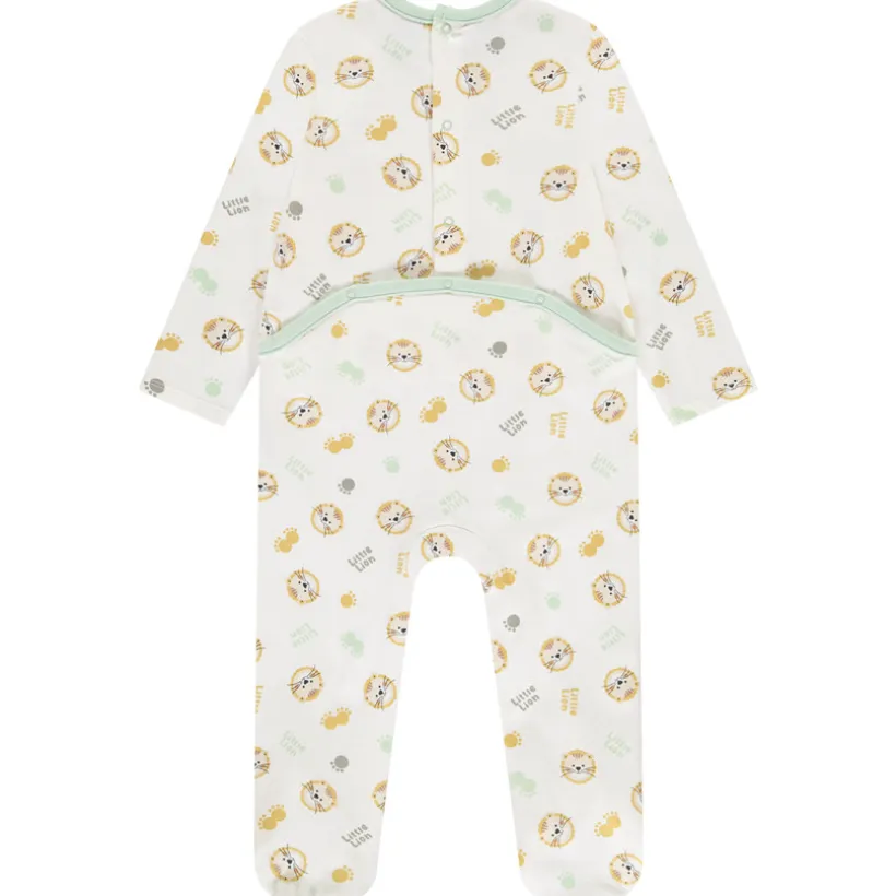 Set van 3 pyjama's met leeuwenmotief voor babyjongens met verschillende openingen afhankelijk van de leeftijd