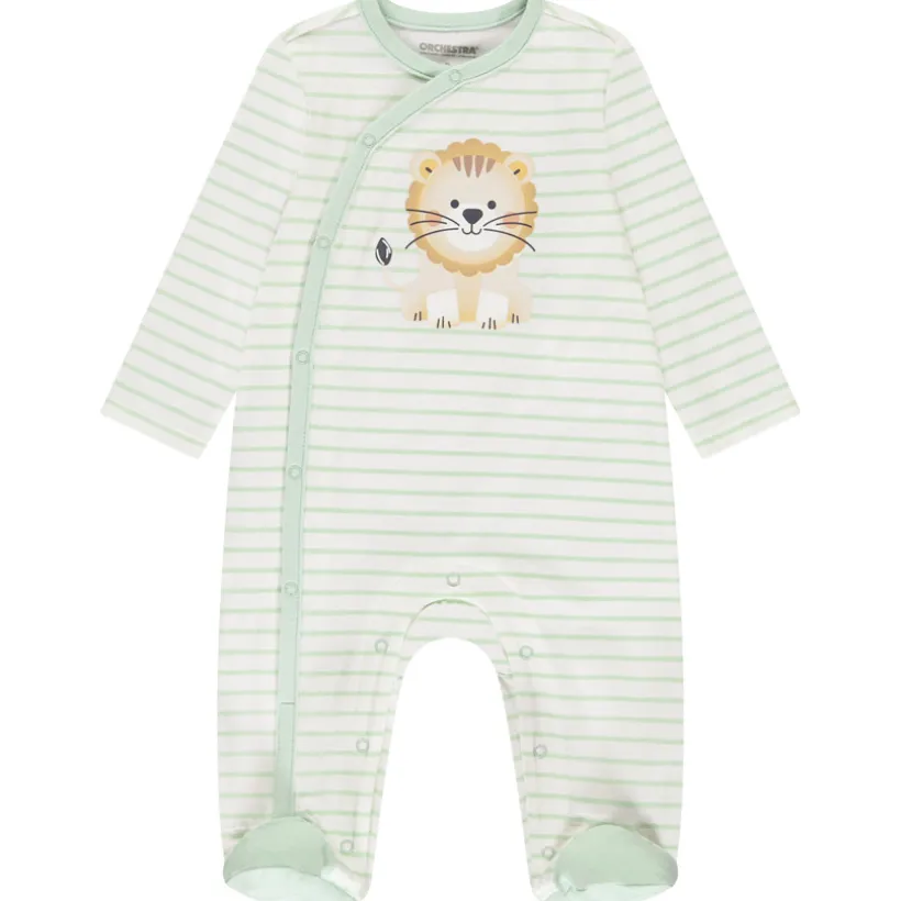 Set van 3 pyjama's met leeuwenmotief voor babyjongens met verschillende openingen afhankelijk van de leeftijd