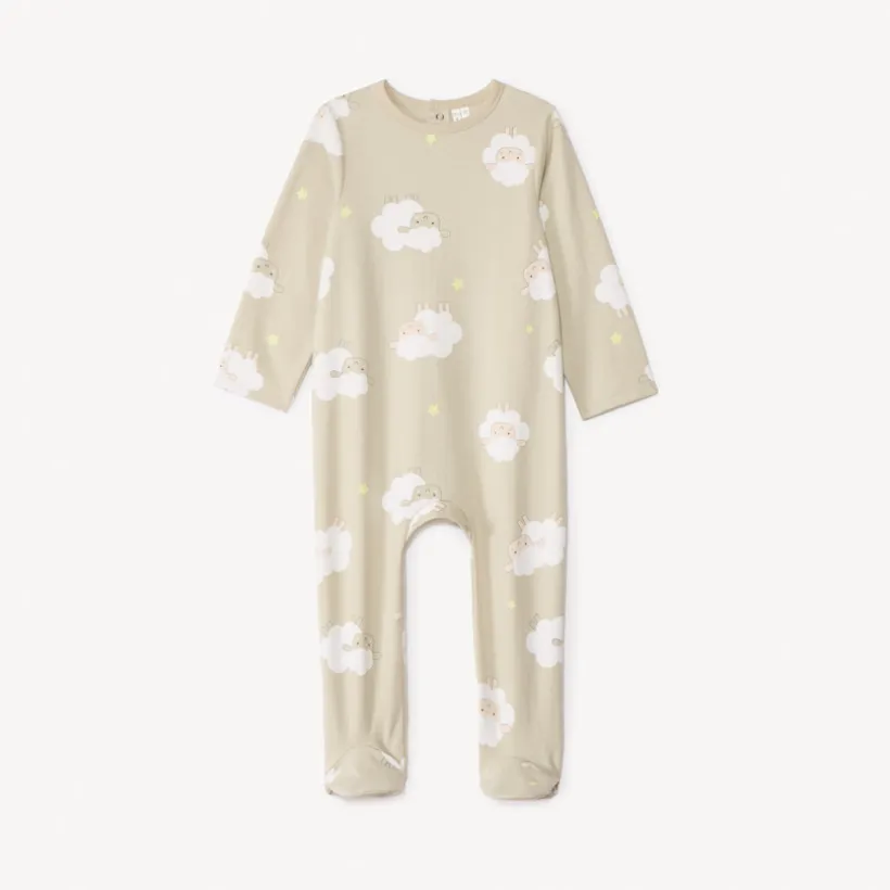 Set van 2 pyjama's met schapenprint voor baby met verschillende sluitingen volgens leeftijd