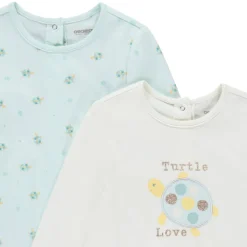 Set van 2 pyjama's met tortue-motieven voor meisjes met verschillende openingen afhankelijk van de leeftijd