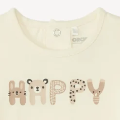 Set van rompertje + broekje + slabbetje met berenprint voor babyjongens
