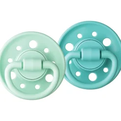 Set van 2 ronde fopspenen Gaïa 6M+ groen en pastelgroen