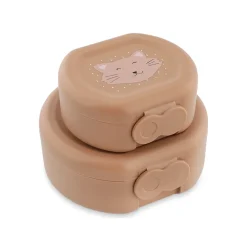 Set van 2 roze nestbare lunchboxen Mrs. Cat