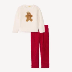 Set van sherpa kerstpyjama meisjes