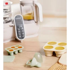 Set van siliconen bakjes en Fruit knabbelaar
