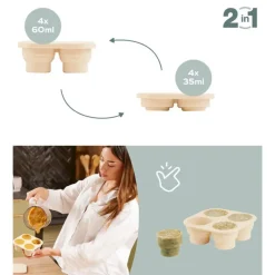 Set van siliconen bakjes en Fruit knabbelaar