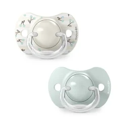 Set van 2 siliconen fopspeen SX Pro 0-6M Birdies groen