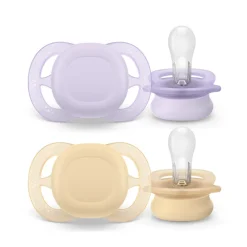 Set van 2 siliconen fopspenen 0-2M Ultra Start uni
