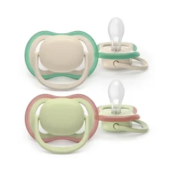 Set van 2 siliconen fopspenen 6-18M Ultra Air effen
