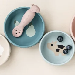 Set van 2 siliconen kommen Dotti Blauw