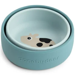 Set van 2 siliconen kommen Dotti Blauw