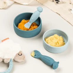 Set van 2 siliconen kommen Dotti Blauw