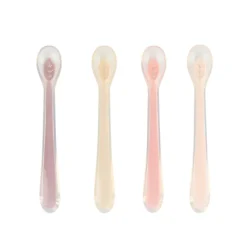Set van 4 siliconen lepels Miamix - roze