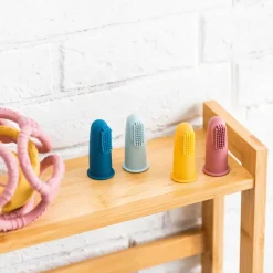 Set van 2 siliconen tandenborstels blauw