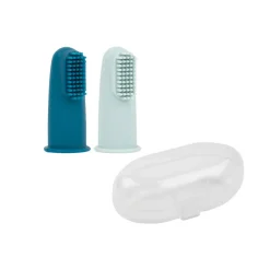 Set van 2 siliconen tandenborstels blauw