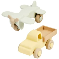 Set van siliconen vrachtwagen + vliegtuig 11 cm Beige